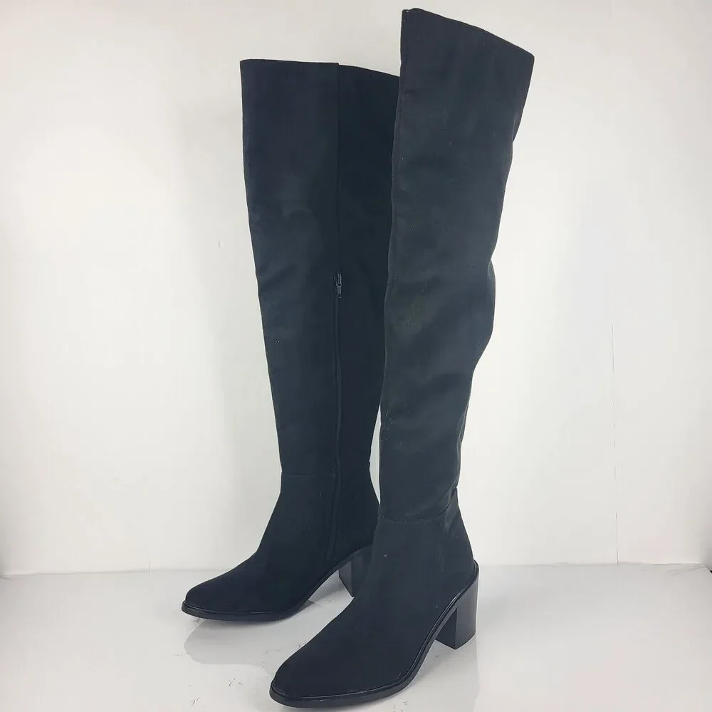 Seychelles Paradise City Leather Over the Knee Boots Black Size 7.5